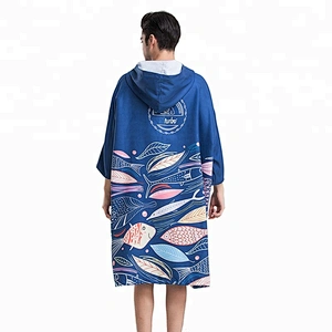 MOQ 100pcs Custom Design Factory Microfiber Poncho Changing robe with pockets