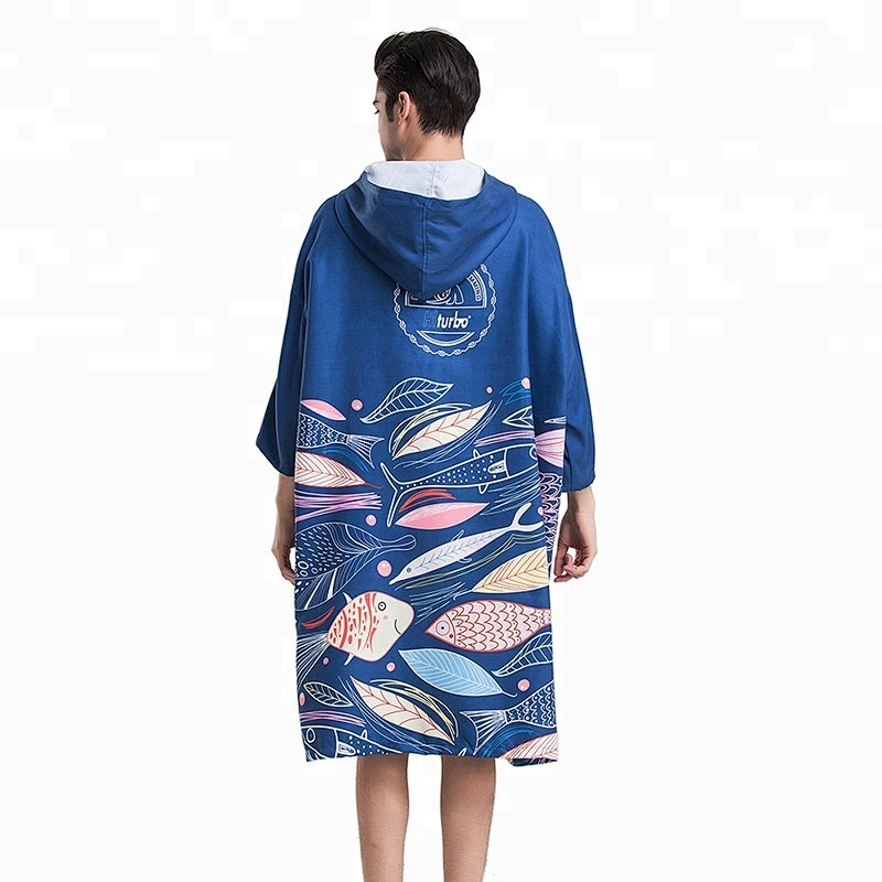 MOQ 100pcs Custom Design Factory Microfiber Poncho Changing robe with pockets