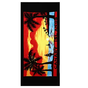 Creative printed rectangular beach microfiber towel for adults kids