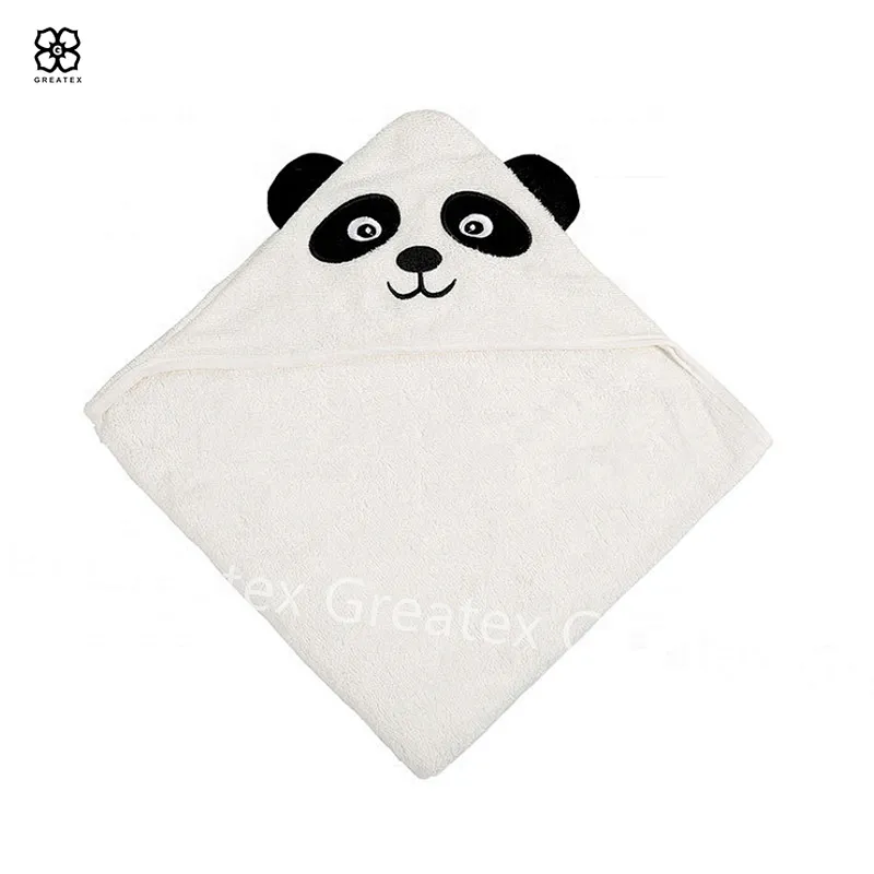 Premium embroidery animal hood baby hooded towel bamboo organic bamboo fiber