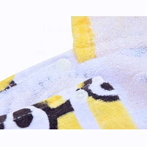 Animal print cotton kids poncho baby hooded bath towel