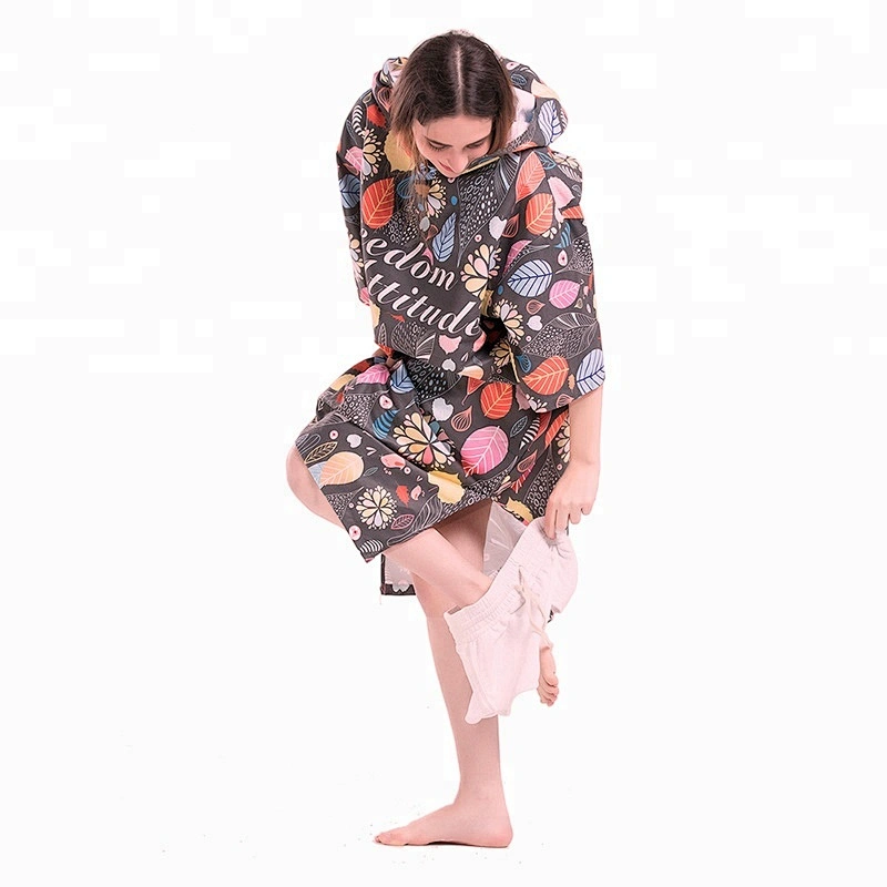 Windproof Extra large Hooded surf poncho beach towel for adults