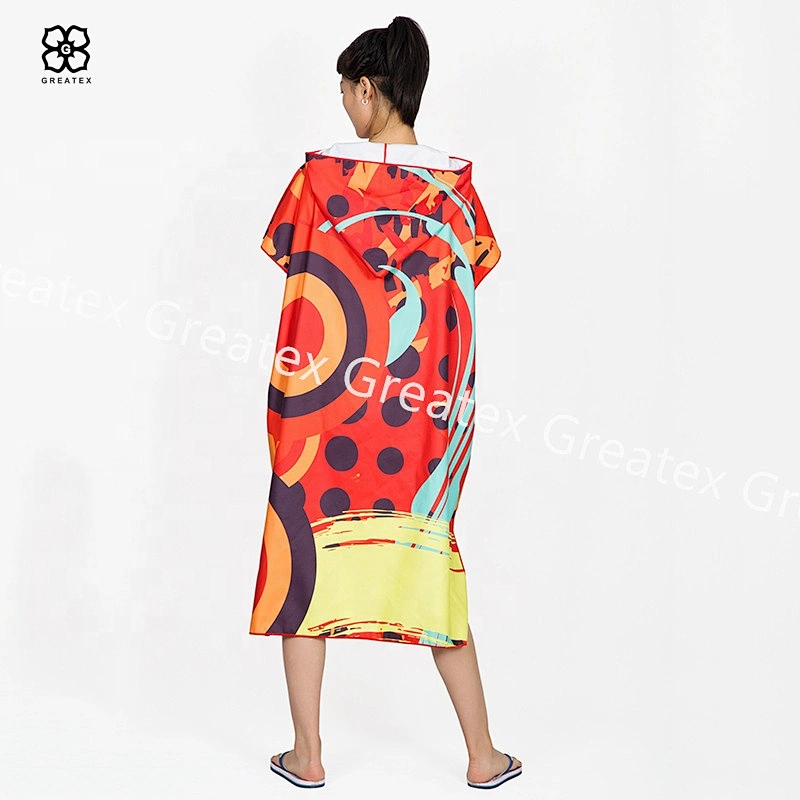 Premium Amazon hot sale custom microfiber hooded changing robe surf poncho