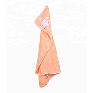 Hot sale Bunny embroidery Terry coton baby hooded towel with cute design