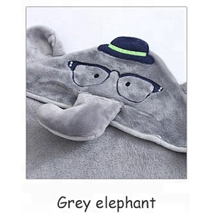 Coral fleece Organic elephant hooded baby towel