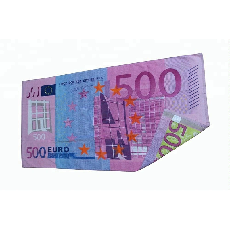100% baumwolle 500 Dollar Full color printed beach towel