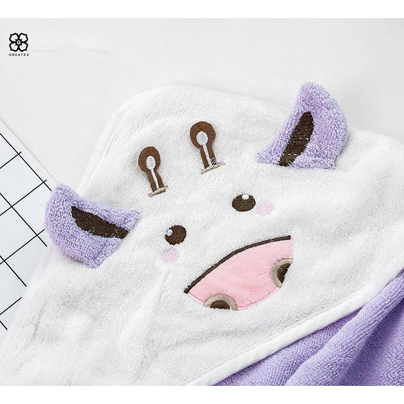 Standard simper plain dyed multi-colors hooded washcloth bath towel