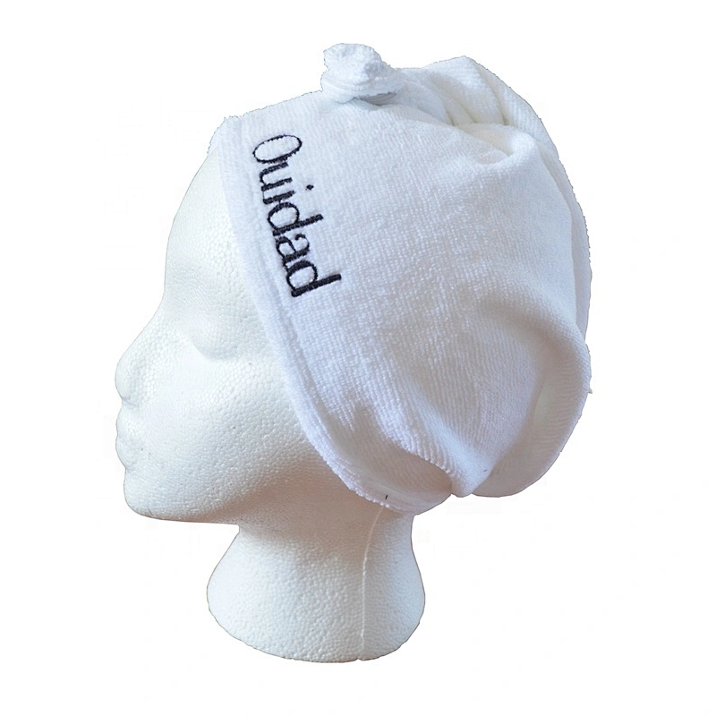 Wholesale Cheap price Logo embroidery Wrap Around white Microfiber Hair towel