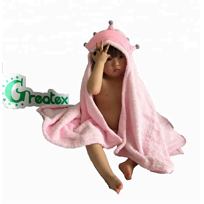 Best sell personalised pinky luxury cotton hooded towel baby