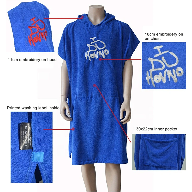 Wholesale Custom Cotton Terrycloth cheap microfiber printed poncho towel for adults