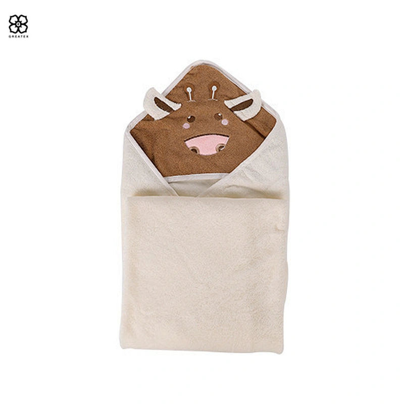OEM custom adorable animal patterns super soft children shower towel hooded towel