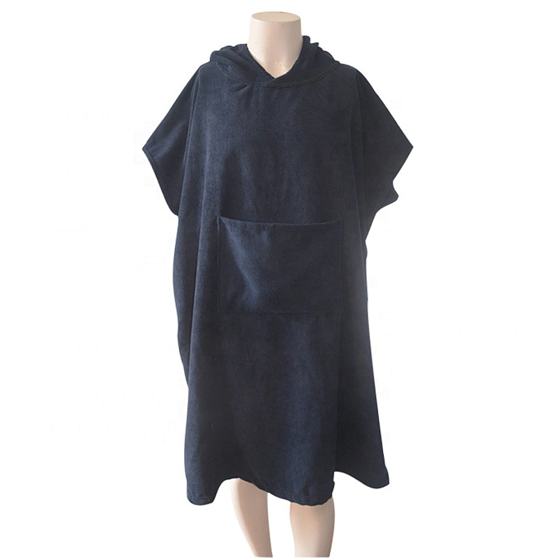 Wholesale Quick-Dry Black Adults Hooded Microfiber towel surf poncho