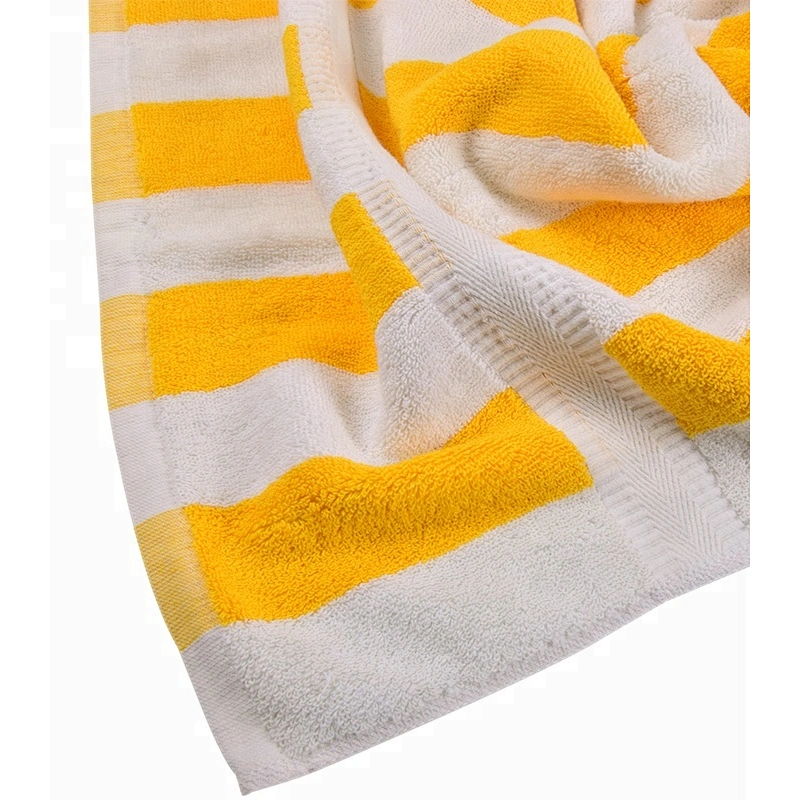 100%cotton yellow stripe pool children bath towel