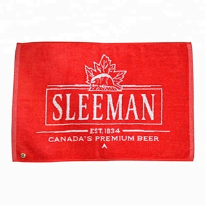 Beer bar Cotton velour Woven logo custom golf towel
