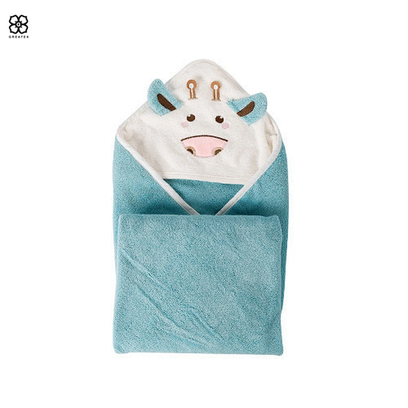 OEM custom adorable animal patterns super soft children shower towel hooded towel