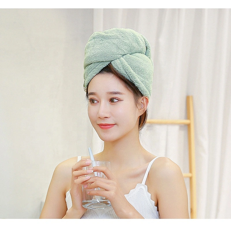 Double layer 4 pack quick-drying microfiber hair towel unique bath wrap towel for gifts