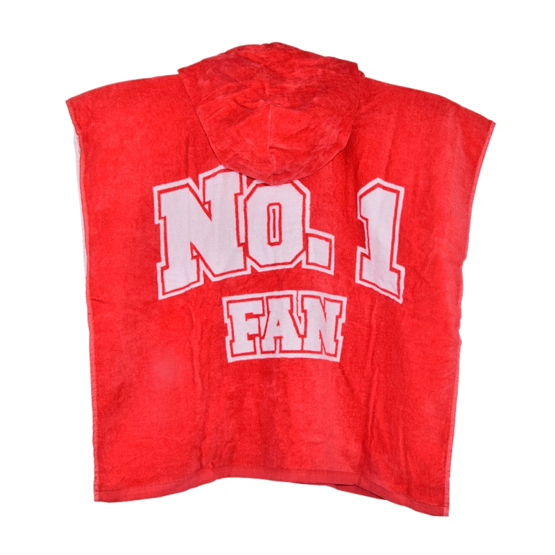 Cute Custom Printed 100% cotton  hooded poncho beach towel for kids