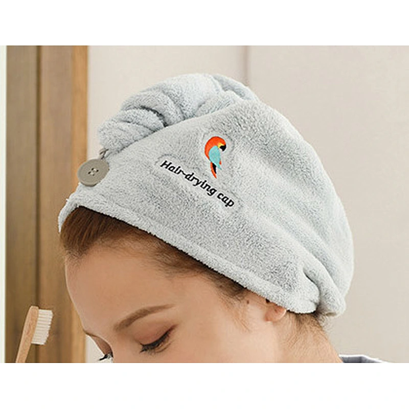 2020 Popular custom embroidery absorbent hair towel turban wrap
