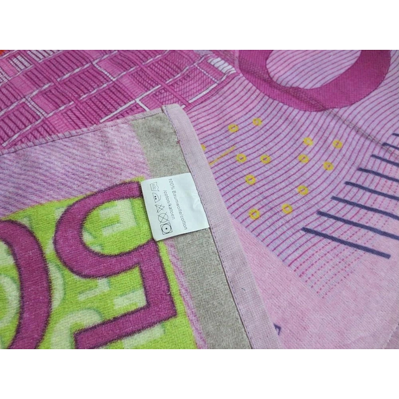 100% baumwolle 500 Dollar Full color printed beach towel