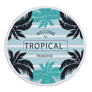 New arrival tropical style printing microfiber round pool swimming beach towels
