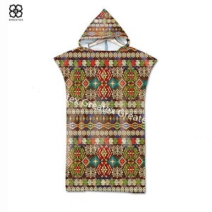 Wholesale cartoon printing beach changing robe poncho towel long