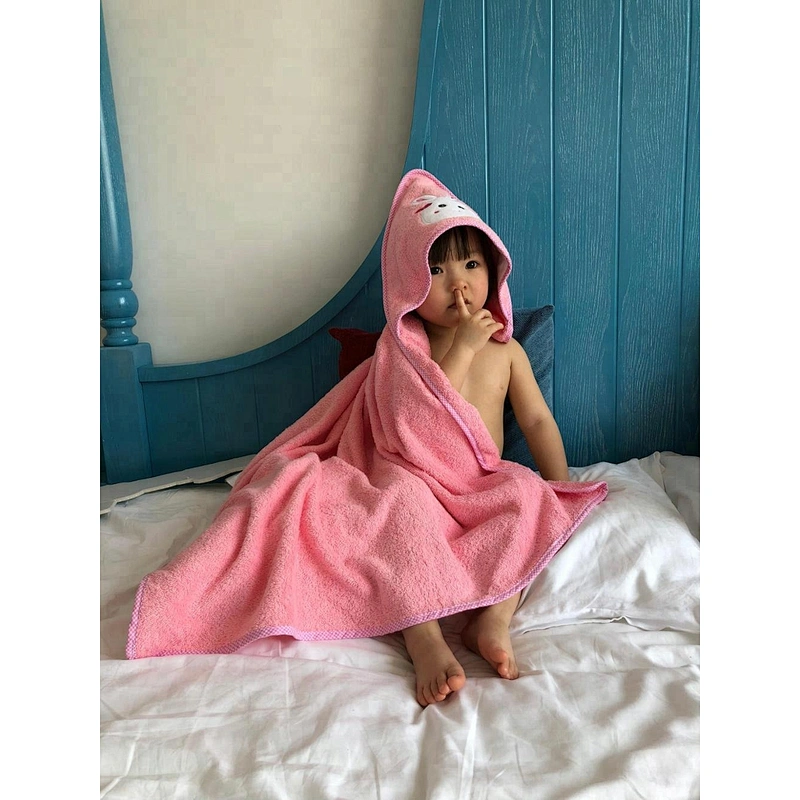 Animal Embroidered Cotton Hooded towel baby
