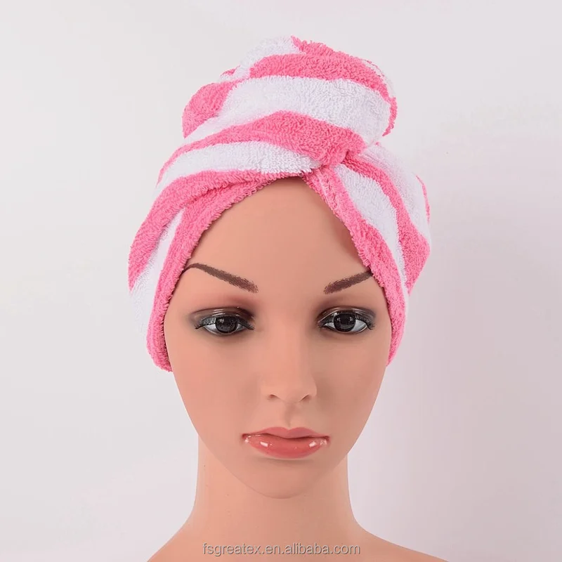 Cotton Stripe Therapy Turban Dry hair towel