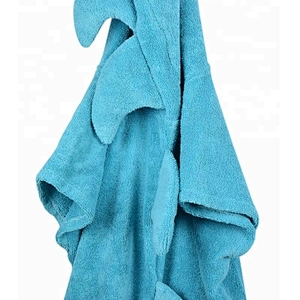 Hot sale 100% Cotton Cute Design Animal Hooded Poncho towel baby robe