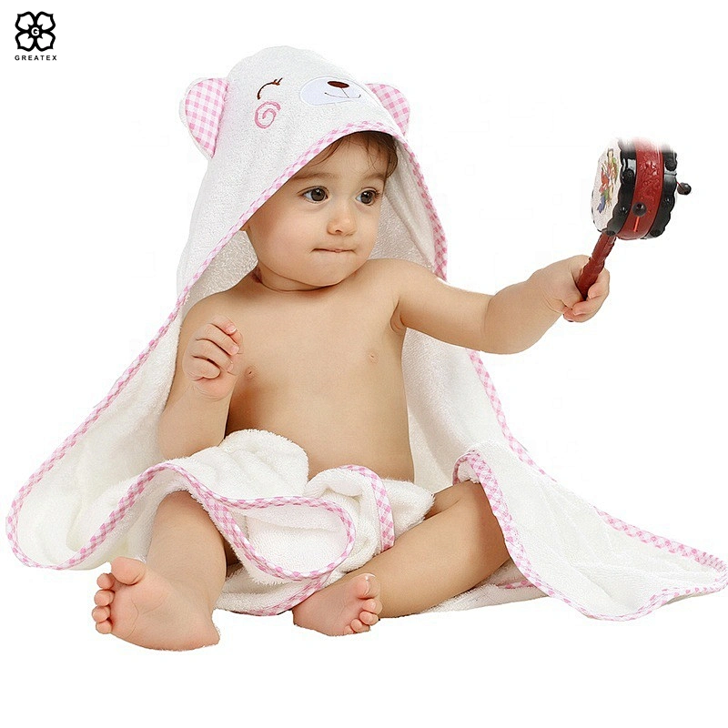 Premium super soft high quality bamboo animal pattern hooded towel