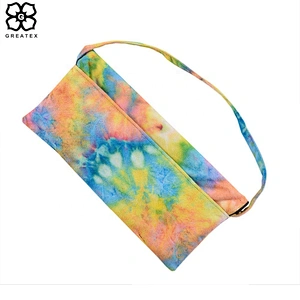 Pool Chair Towel with Side Pockets,Tie-Dye Yellow,Microfiber Chaise Lounge Towel Cover for  Beach
