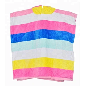 Cotton Beach Colorful stripe printed baby poncho