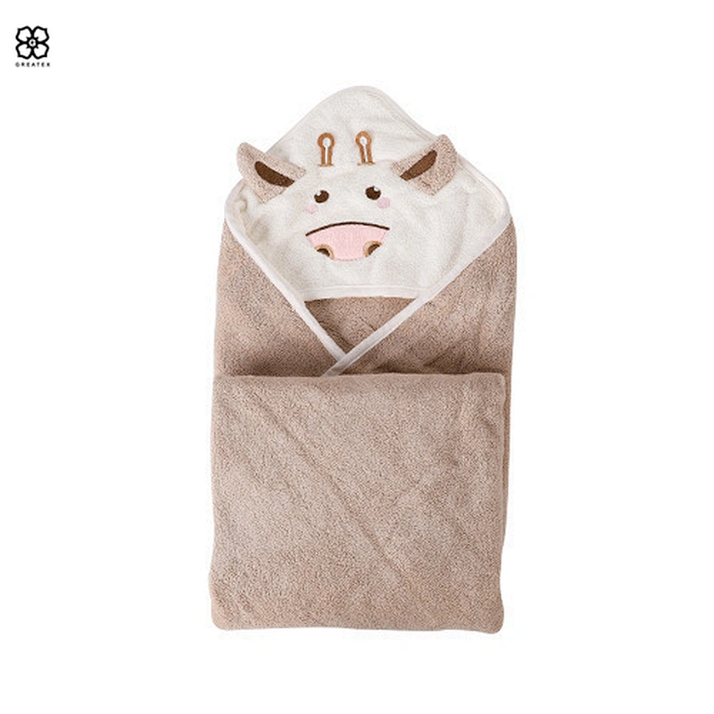 Factory best selling unique pattern children cotton bath towel with hood