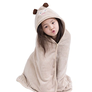 Wholesale wearable cotton bamboo baby kid hooded towel for bath
