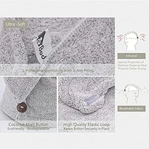 Best sale promotional women bath bamboo deluxe hair towel turban wrap