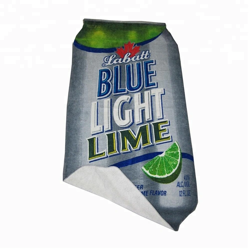 Custom printed design beer shape beach towel