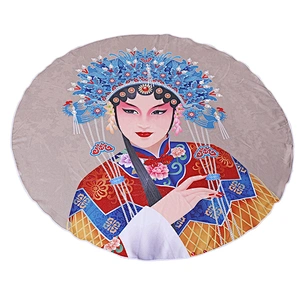 Hot sell soft plush giant round beach towel for kids or adults