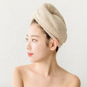 Different colors microfiber hair wrap towel turban with quick-drying for spa