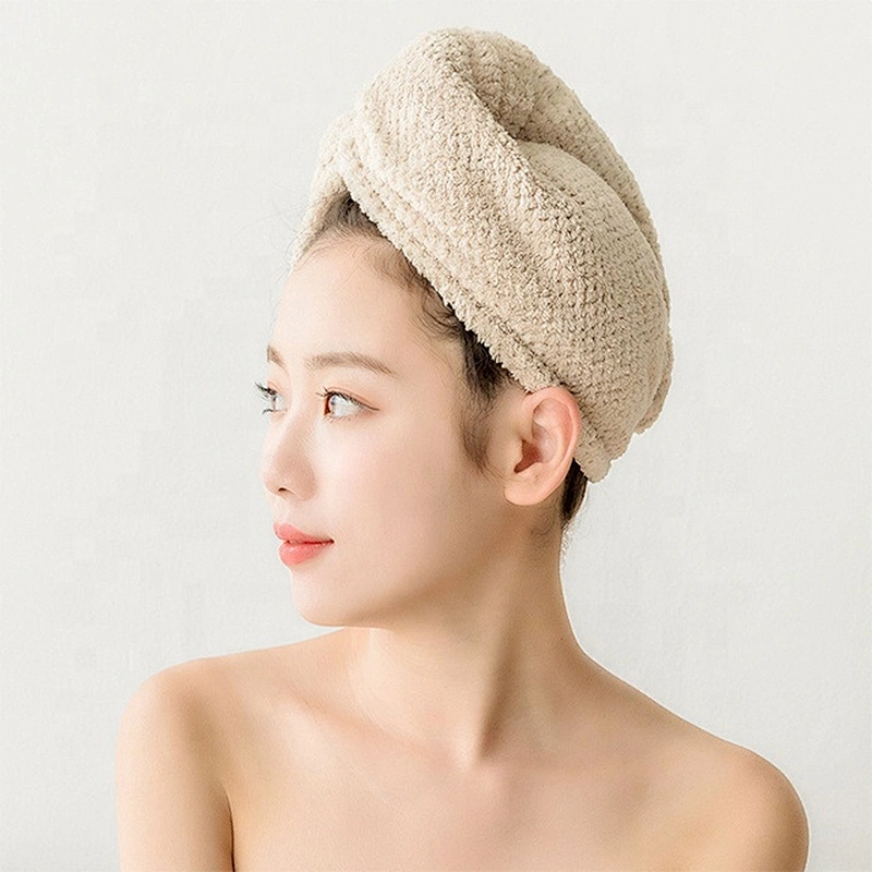 Different colors microfiber hair wrap towel turban with quick-drying for spa