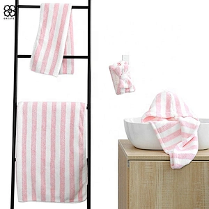 Custom pattern skin-friendly hair dry towel set for woman