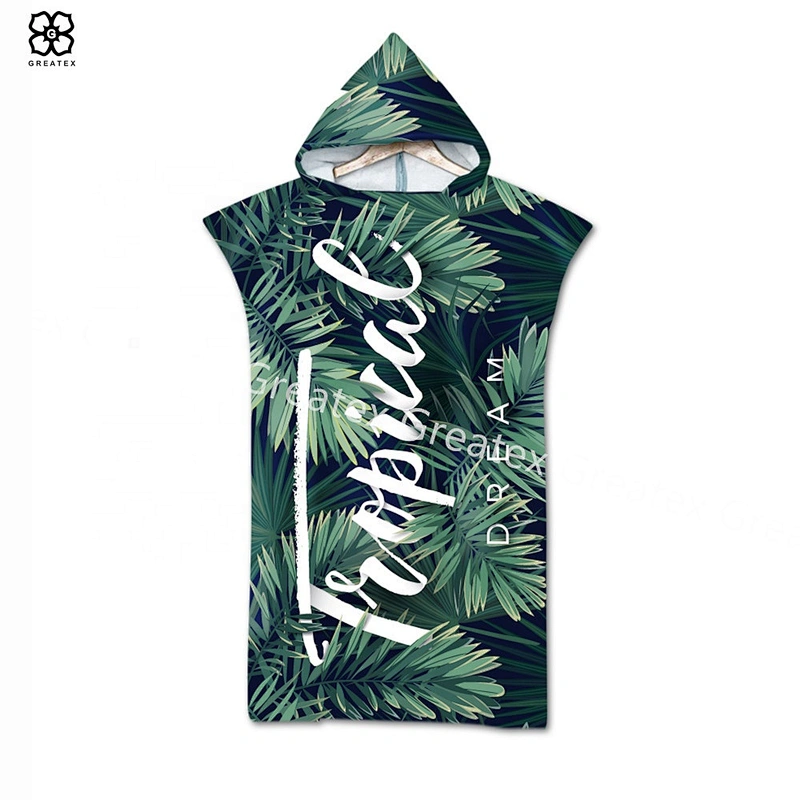 2020 Newest product quick-dry printing microfiber surf poncho with hood