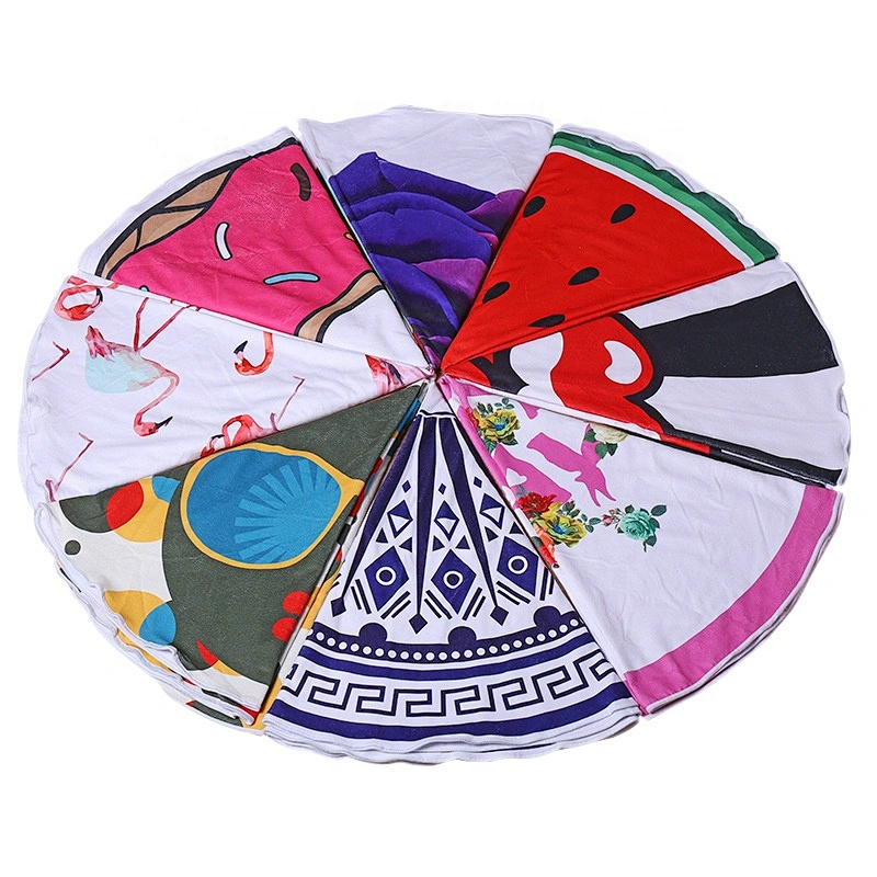 Inexpensive large reactive printing  round beach towel