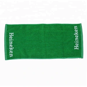 Beer promotion logo Jacquard terry bar towel cotton