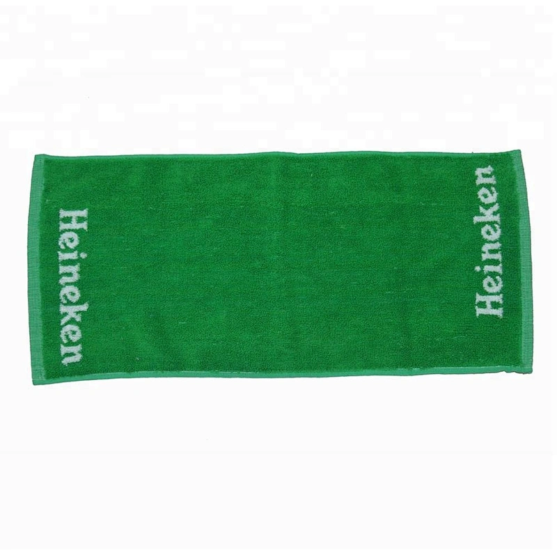 Beer promotion logo Jacquard terry bar towel cotton