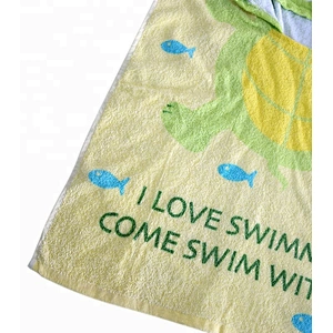 Personalized custom logo Turtle Pattern Full color Printed baby animal hooded towel