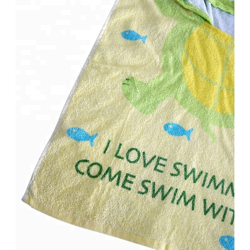 Personalized custom logo Turtle Pattern Full color Printed baby animal hooded towel