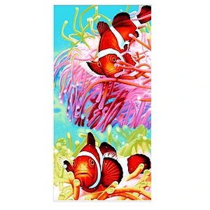 Creative printed rectangular beach microfiber towel for adults kids