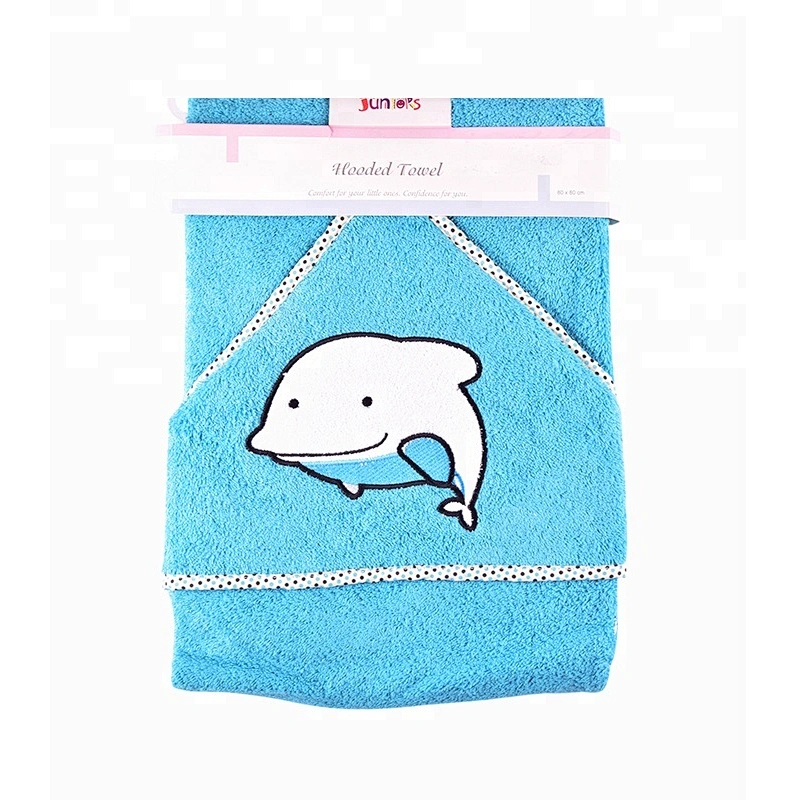 Multi designs embroidery 100% cotton baby hooded towels for kids