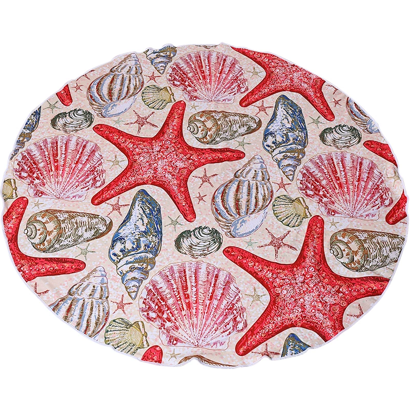 Popular hot selling microfiber round large plush beach towel blanket