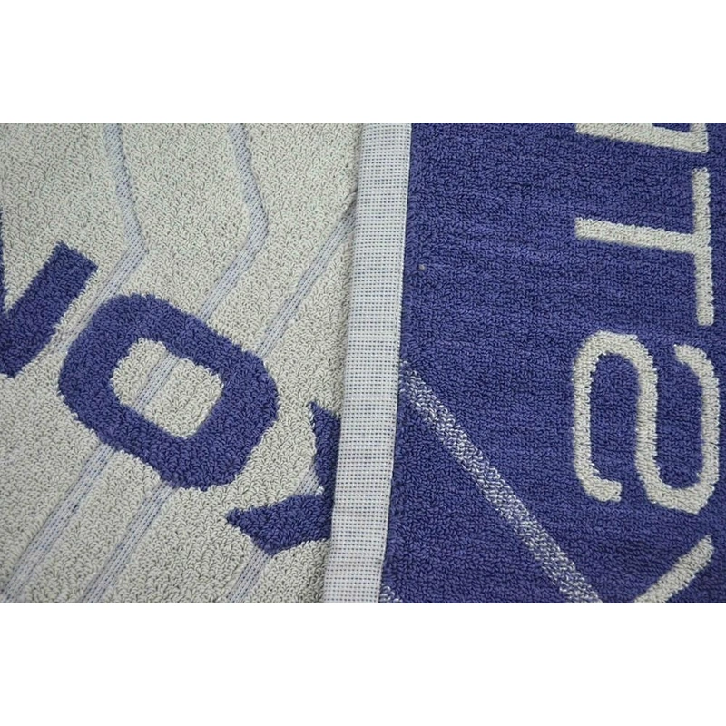 Promotional brand name designed woven beach towel 100% cotton with 500gsm