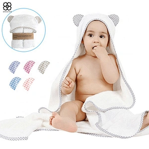 Premium super soft high quality bamboo animal pattern hooded towel